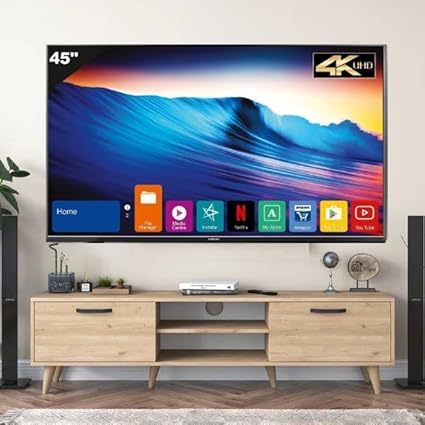 Divysa A9 Compact TV Unit Only TV Upto 45 Inches, TV Cabinet for Bedroom and Living Room Color: Basket Walnut || Assembly -DIY (Do-It-Yourself)