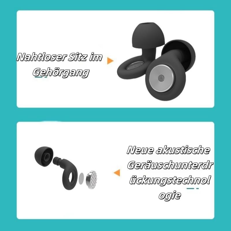 budsnuji noise cancelling ohrstöpsel Wiederverwendbarer Silikon - Ohrstöpsel zum Schlafen mit Noise Cancelling für Seitenschläfer, für Reisen & Arbeiten - Gehörschutz