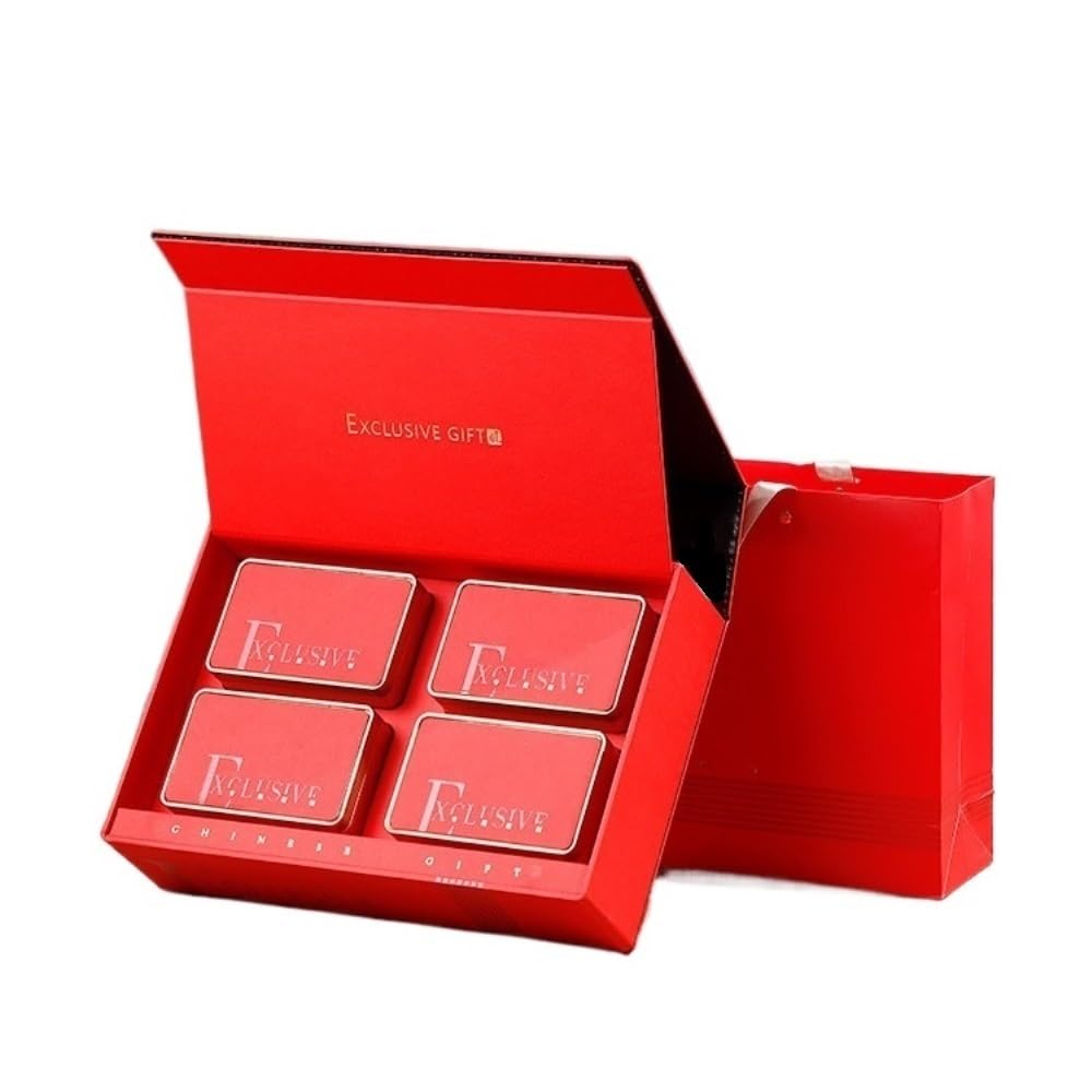 Teeservice Bulk Tee Vorratsbehälter Dosen Versiegelte Dosen Quadratische Dosen Leere Dosen Süßigkeitendosen Teedosen Vier Dosen Geschenkbox Set Tee Vorratsglas (C)