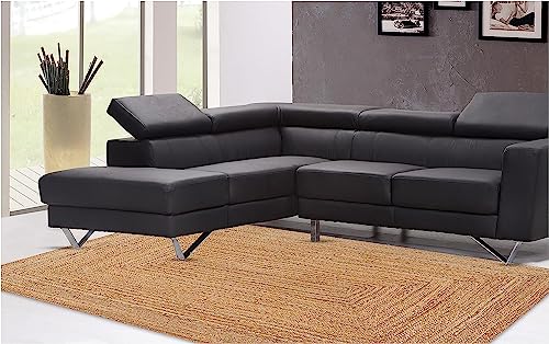 Kema Jute Braided Area Rug, 4X6 Feet (48X72 Inches) - Rustic Vintage Braided Reversible Rectangular Rug, Shag Rugs For Bedroom, Jute Kitchen Rug, Living Room Rugs, Floor Rug #TOP2