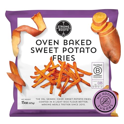 Strong Roots Oven Baked Sweet Potato Fries, 15 oz., Vegan & Gluten Free, Low in Sugar, Salt & Saturated Fat, No Trans Fat