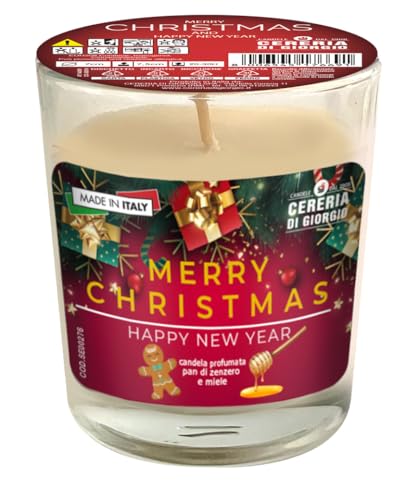 Candela in bicchiere profumata pan di zenzero e miele -...