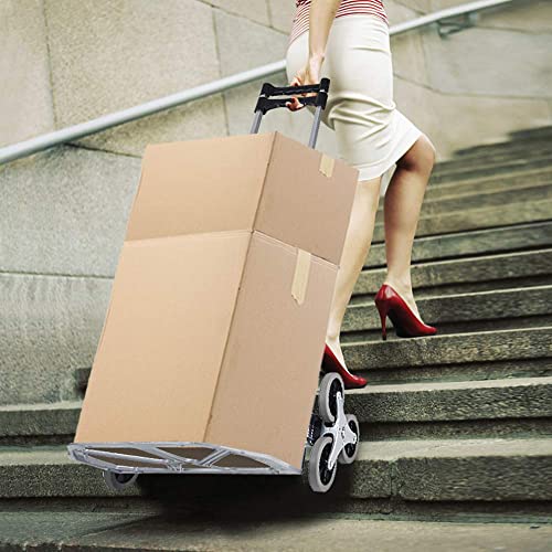 Image of Welbuilt 75 Kg Stair Climbing Metal Hand Truck, Portable Strong Cart with Foldable Platform and Extendable Handle Ideal for Home, Office & Industrial Use | 1 Year Warranty (75 Kg Stair Climbing)