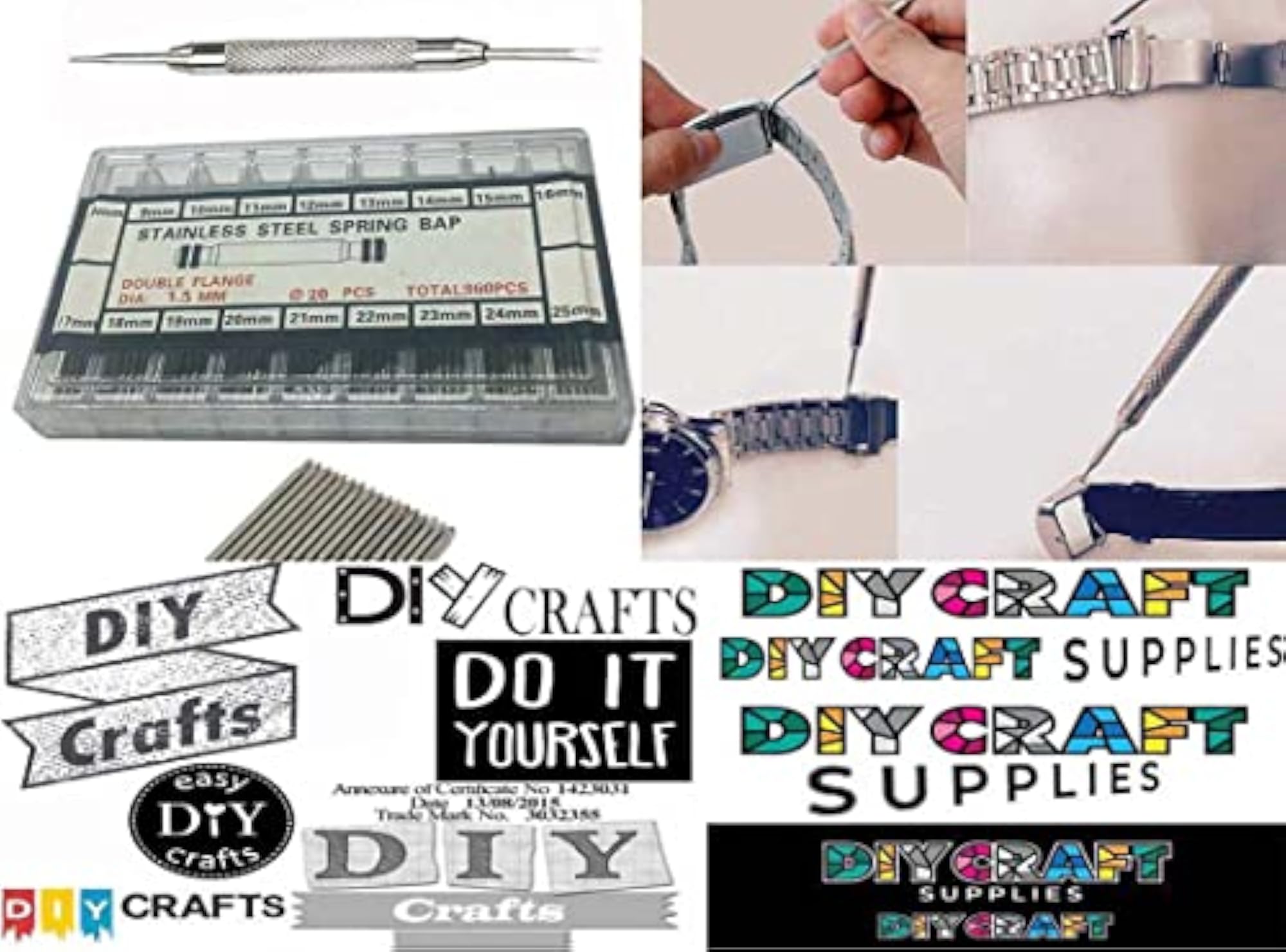 Watch Repair Kit, Spring Bars Remover Tool, 250 Pcs