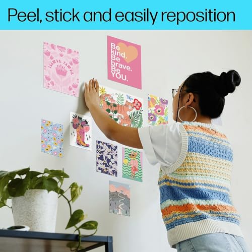 Image of HP Picture Stickers 8.5x11in,25 sheets Self-Adhesive, Easily repositionable, Matte Photo Stickers. Print, Peel & Stick All Inkjet printers and craft cutters. (8L1U9A)