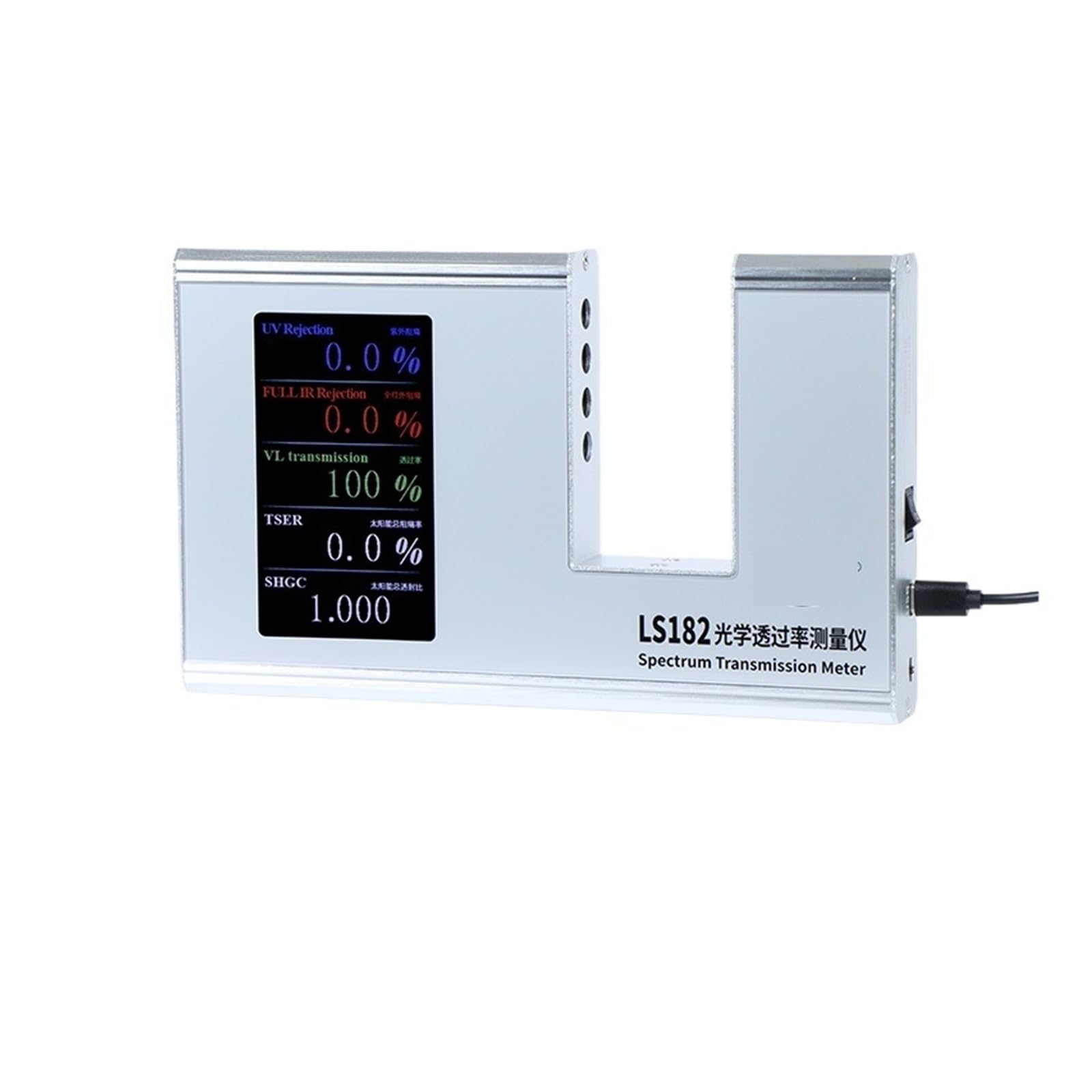 Miernik przepuszczalności światła Tester odcienia LS182 Miernik przepuszczalności folii solarnej 365 nm UVT 940 nm IRT i VLT SHGC Prosta obsługa Wysoka precyzja Zatrzymanie danych