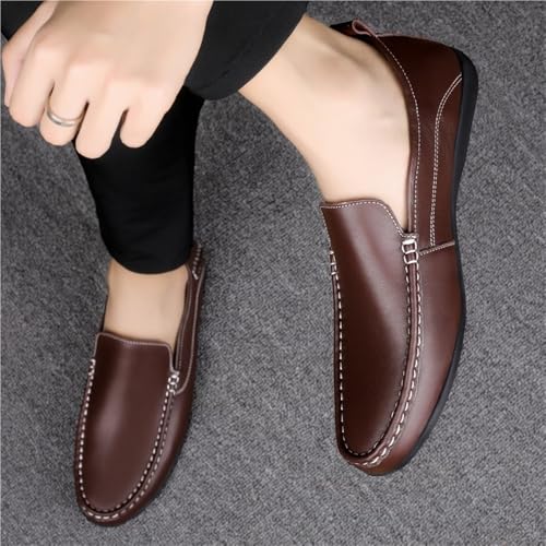 Flat Heel Anti-Slip Comfortable Fashion Prom Slip-ons Men's Loafers Round Toe Solid Color Loafer Shoes4