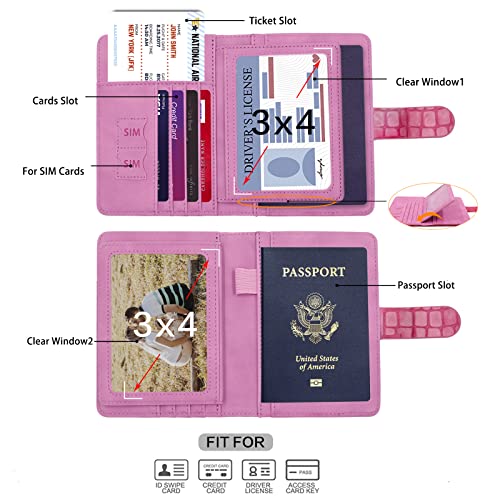Image of Melsbrinna Rfid Passport Holder for Travel women /Men, Cute Passport Wallet Rfid Blocking Card Slots, Rfid Passport Cover /CaseTravel Wallet, Passport Book Holder, Red1, 0.7 x 5.7 x 4.6 inches, Cute