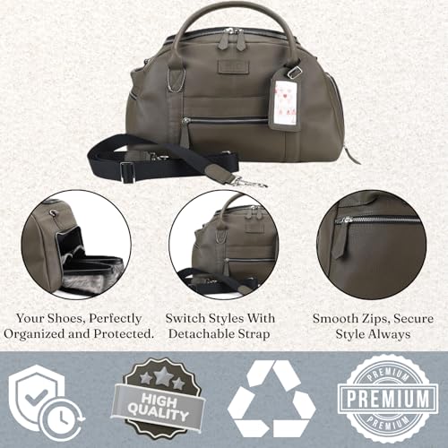 Premium Full-Grained Leather Charcoal Grey Duffel Bag | Unisex Travel Bag | Workout, weekend, or overnight duffle bag | Ideal gift for birthdays, weddings, housewarmings, and for men and women3