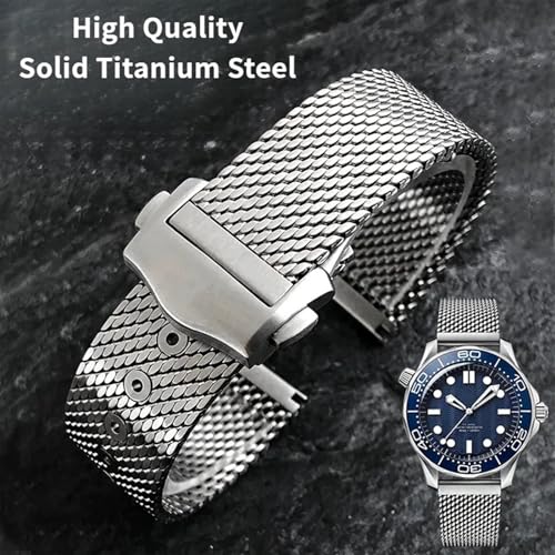 Correa de acero titanio para Omega Seamaster 007 con eslabones macizos de alta gama 2