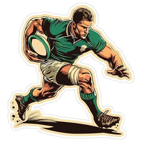 Rugby Player Scrum Tackle Sticker, Waterproof Vinyl Decal