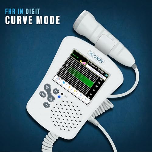 Image of OTICA Vcomin Fetal Doppler for Baby Heart Rate Monitoring (Colourful Display, 300C)