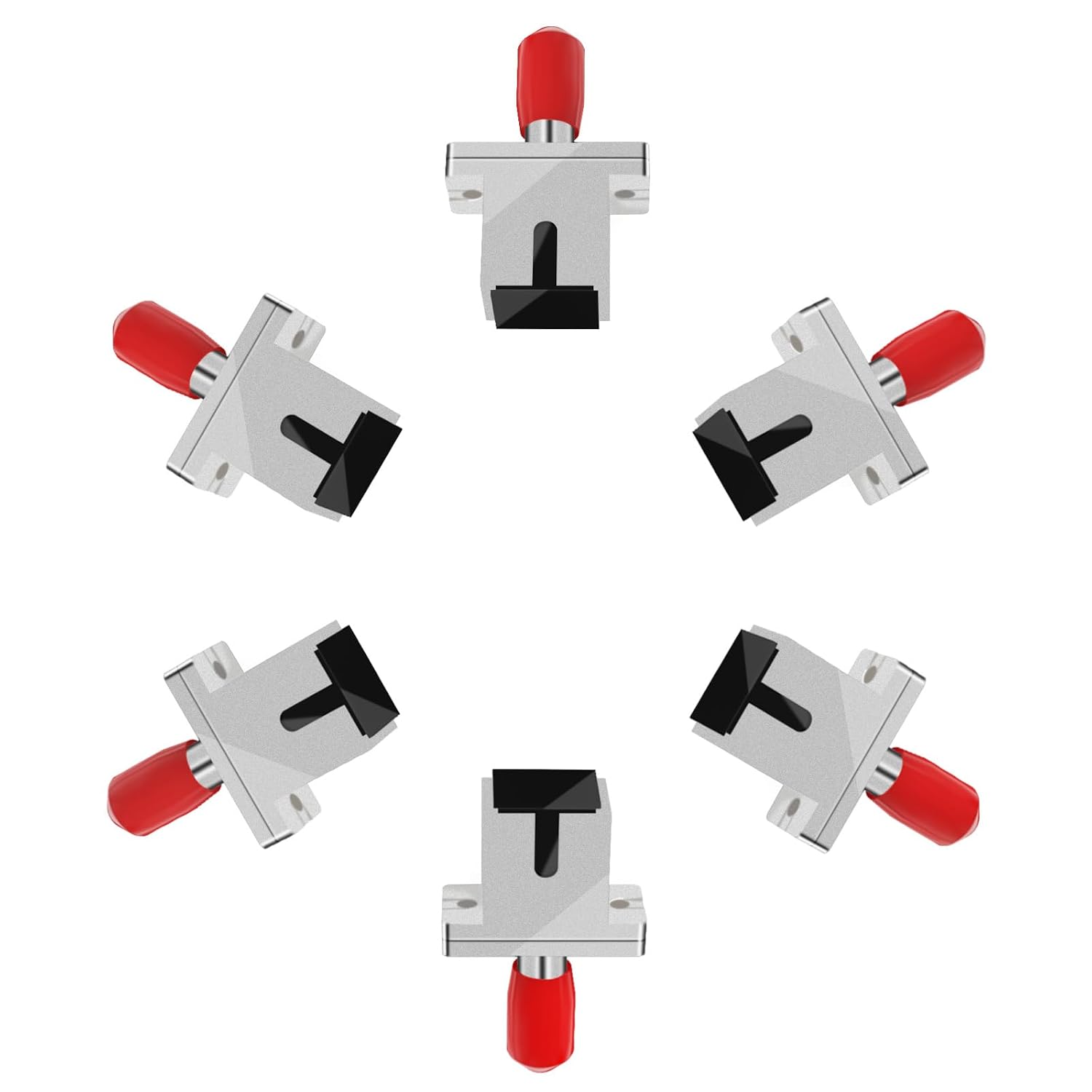 SC to LC Fiber Optical Coupler Simplex UPC Metal Hybrid Adapter with Flange