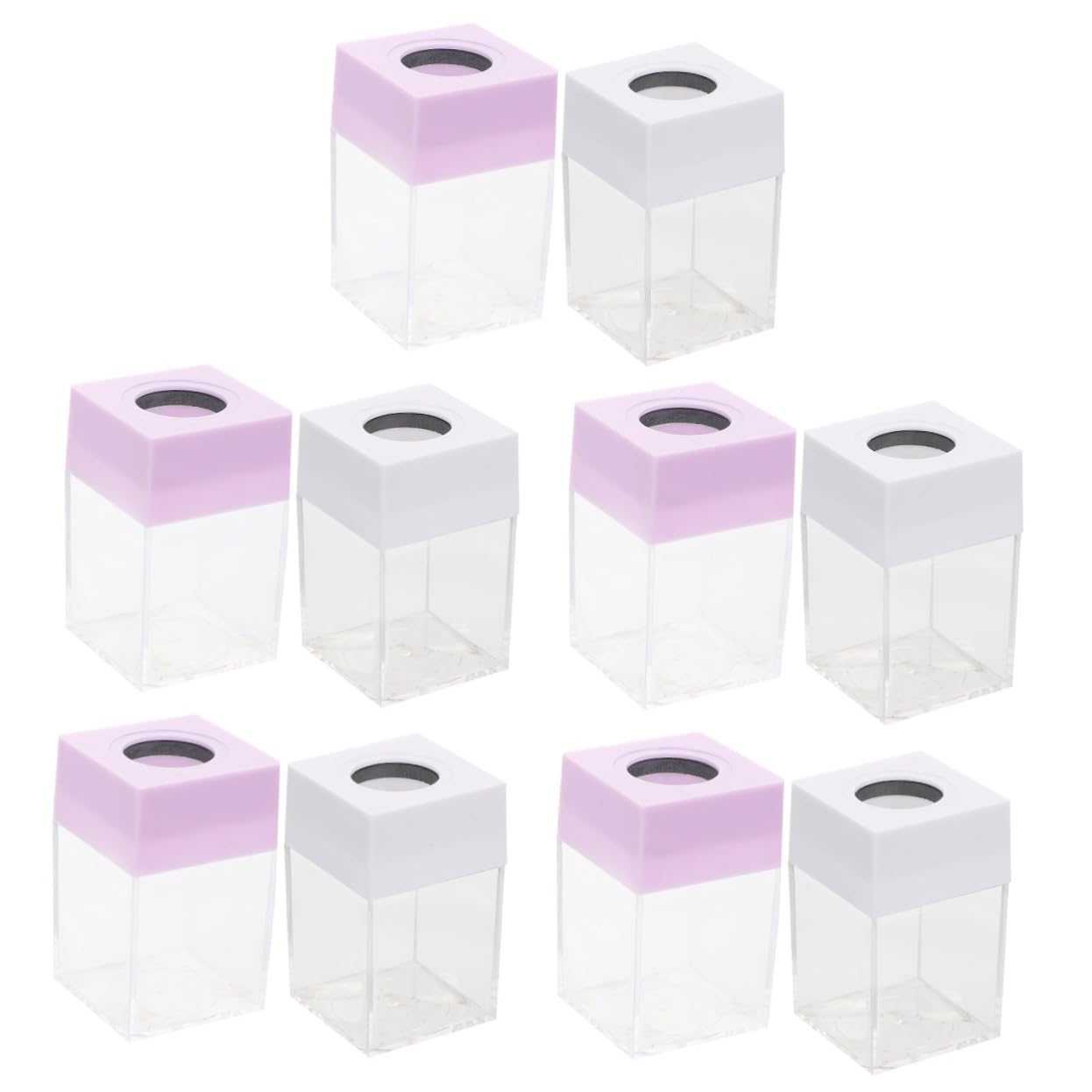NUOBESTY 10pezzi Dispenser Magnetico Per Graffette Colorate Supporto Per Ufficio Trasparente Contenitore Quadrato Per Graffette Creativo Per Studenti e Ufficio