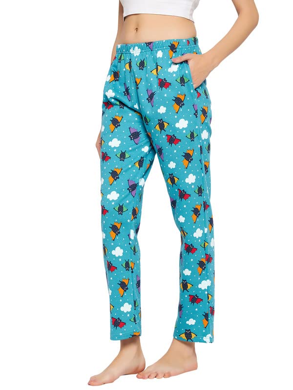 Image of Clovia Wool Blend Women's Fleece Christmas Print Casual Style Pyjama With Pocket