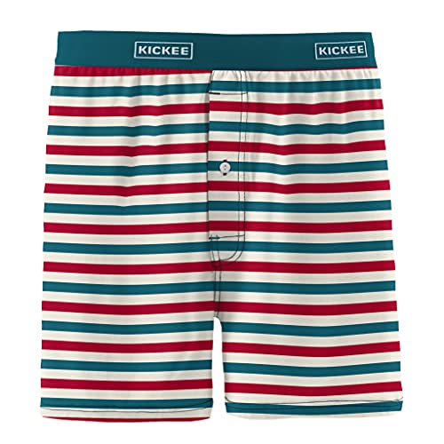 KICKEE 4th of July Vintage Stars and USA Stripe Men’s Underwear, Soft and Comfortable Fitted Undies