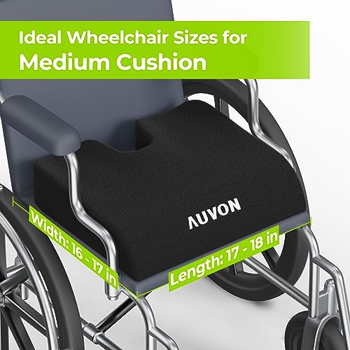 AUVON Wheelchair Seat Cushions for Sciatica, Back, Coccyx, Pressure Sore and Ulcer Pain Relief, Memory Foam Pressure Relief Cushion with Detachable Safety Strap, Breathable & Waterproof Fabric - Image 6