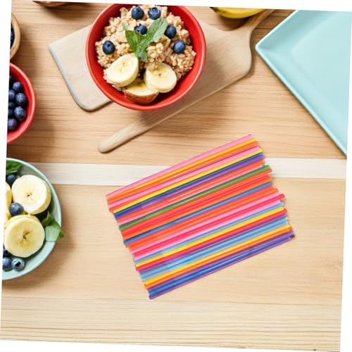 Healifty 300 pitillos flexibles de colores desechables miniatura 7