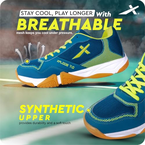 Image of Vector X Xplode 7.0 Badminton Shoes for Men| Non-Marking Shoe | EVA /Phylon Rubber Sole | Synthetic Upper | Anti Slip |Badminton| Table Tennis | Court Shoes
