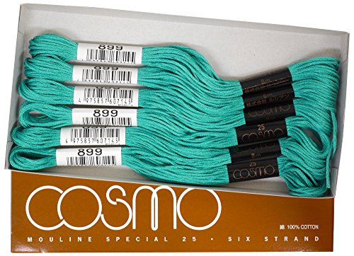 cosmo 25番刺しゅう糸 8m束 Col.899 黄緑 系 1箱 6束入り