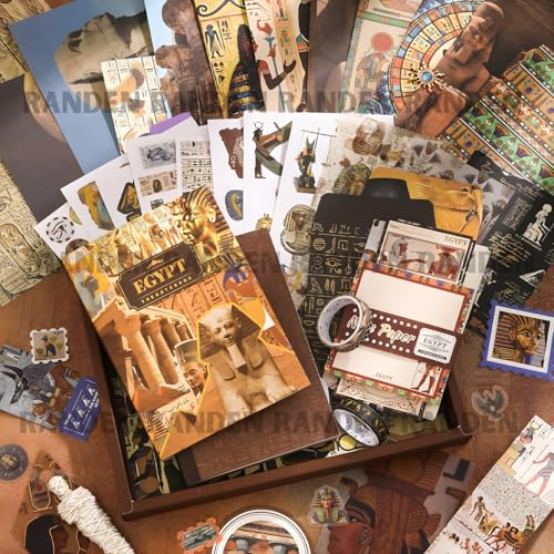 Image of RANDEN Egypt Journaling Kit, 346PCS Vintage Scrapbook & Stationery Set with Aesthetic Stickers, Ephemera Pack and Journal Supplies for Bullet Journals, Planners, Albums & Creative Crafts (Egypt)