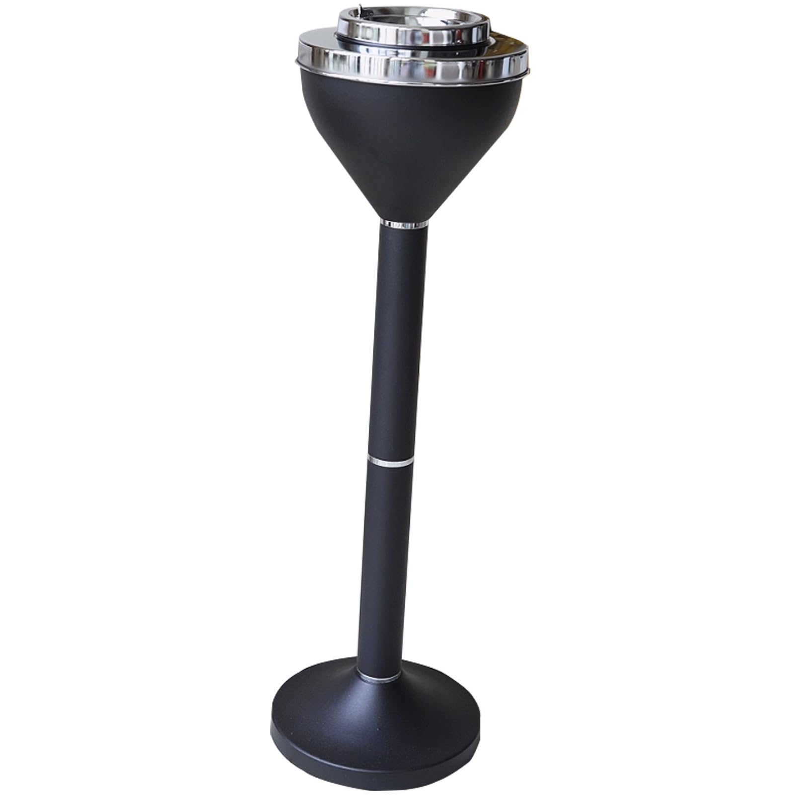 IUokLU Outdoor Standing Ashtray with Lid,Cigarette Butt Disposal Receptacle,Smokers Trash Can for Patio,Office,Living Room（Matte Black-61CM）