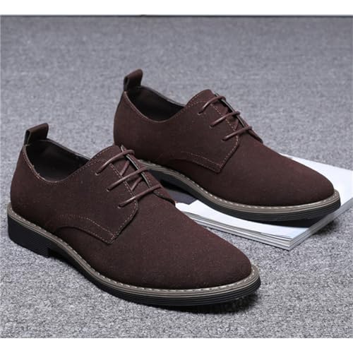 Image of Men's Suede Lace Up Oxfords Classic Wing Tips Dress Shoes Casual Luxury Business Work Office Derby Shoes