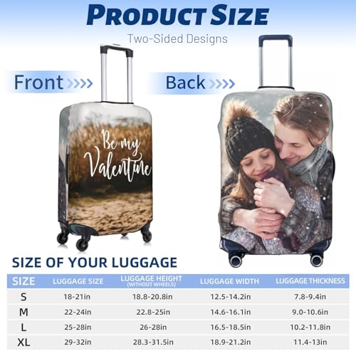 Personalized Luggage Cover,Custom Luggage Cover with Photo Text Name Logo,Personalized Travel Suitcase Covers for Luggages,Double Sided Customized Elastic Luggages Covers Protector (Custom)2