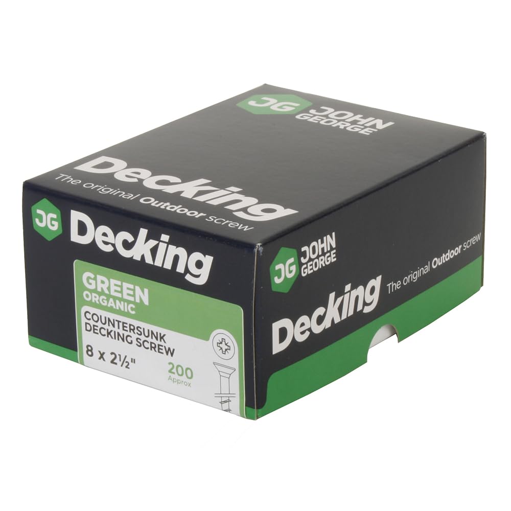 DECKING SCREW ORGANIC GREEN CSK POZI (DECKING SCREW GREEN 8x2.1/2 (200 per box))
