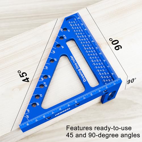 ViewReal Quick-Set 3D Measuring Square - Multi-Angle Carpenter's Tool with Angle Pin for Woodworking,Imperial Line Ruler, Essential Woodcraft Layout Aid - Image 8