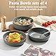 Kyraton Pasta-Schalen Set von 4, Unzerbrechliche Kunststoff-Schalen für Suppe, Salat und Pasta, 1,1L - Ideal für zu Hause, Restaurant, Camping und Picknick​ (Grau)