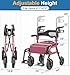 HOMLAND Foldable Walkers for Seniors with Seat, Lightweight 2 in 1 Rollator Walker Wheelchair Combo, 10