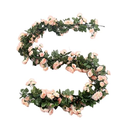 LOFAMI Guirnalda Colgante de vides Artificiales, 180cm Rose Vine 69Head Rose Artificial Wreath Wedding Home Room Decoración Jardín Arco Decoración DIY Wreath Decoración Interior al Aire Libre Cover
