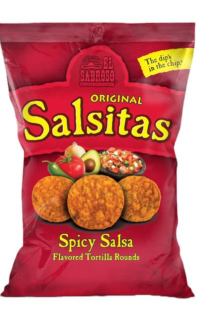 El Sabroso Salsitas Tortilla Origional Rounds Sabor Salsa Picante Peso Neto 5oz (142 g)