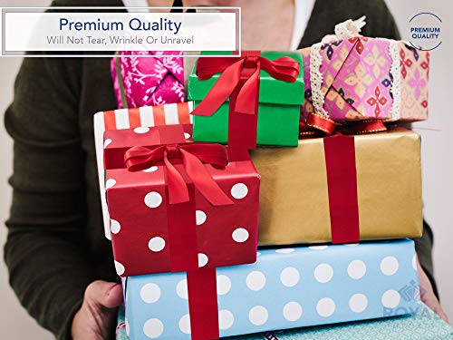 Royal Imports Satin Double Face Fabric Ribbon (1 1/2") For Gift Wrapping, Bow Making, Hair Decoration, Holiday, Wedding, Floral Crafts- 50 Yds Roll - Red #TOP1