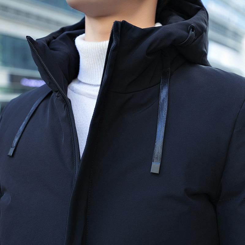 Image of YOONIKK Hooded Jacket for Men | Winter Wear Puffer Jacket | Full Sleeve Padded Bomber Jacket for Men | Lightweight Windproof Outerwear | Stylish Winter Jackets for Men