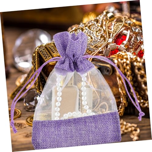 Happyyami 10 bolsas sachet vacías lavanda con cordón miniatura 4