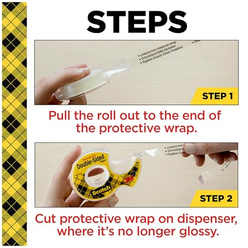 Image of Scotch Double Sided Tape, 1 /2 in x 500 in, 6 Dispensered Rolls (Pack of 16, 96 Count Total)