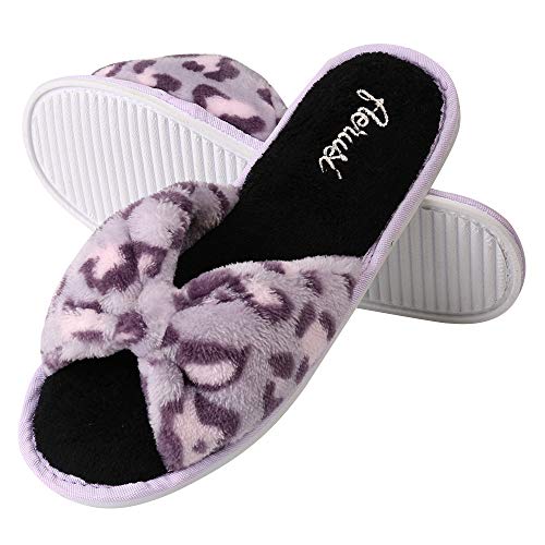 Women's Soft Warm Cushioned Fluffy Slides Home Slippers with Water Resistant Anti-Skid Sole2