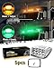 Partsam Cab Light, 5Pc 17LED Dual Color Square Cab Marker Roof Running Top Light, Waterproof Top Reflective Lights Compatible with Kenworth/Peterbilt/Freightliner/Mack (Amber/Green)