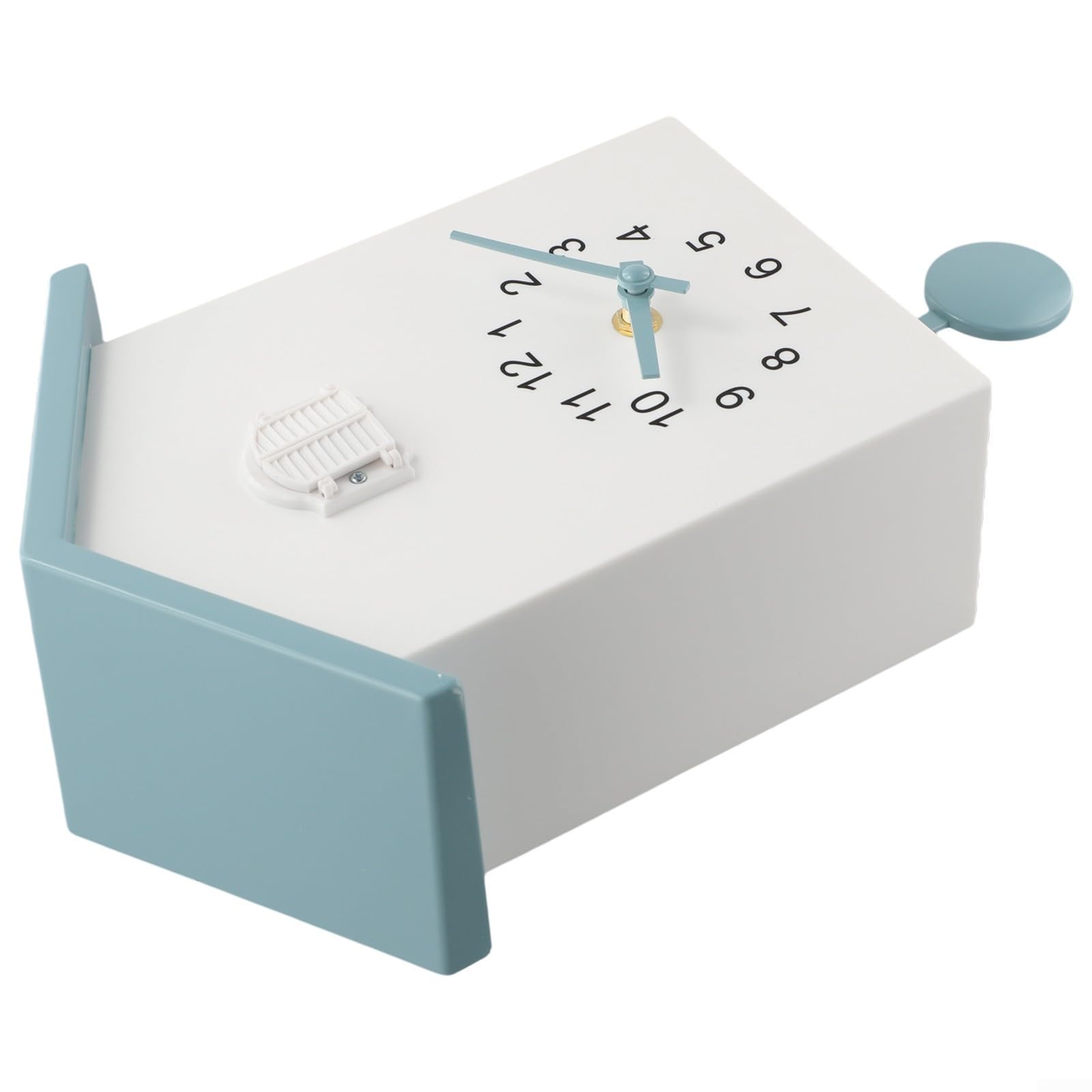 Reloj de cuco moderno de ABS con llamada por hora y ajuste de volumen, adecuado para decoración de pared en el hogar y la oficina (blanco + gris)