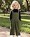 HINTINA 5T Toddler Girl Clothes Corduroy Overalls Jumpsuit Long Sleeve Casual Loose Bib Pants Romper Set Fall Winter 2 Pieces Outfits Size 5 Spring Clothing, 5-6 Years, Army Green