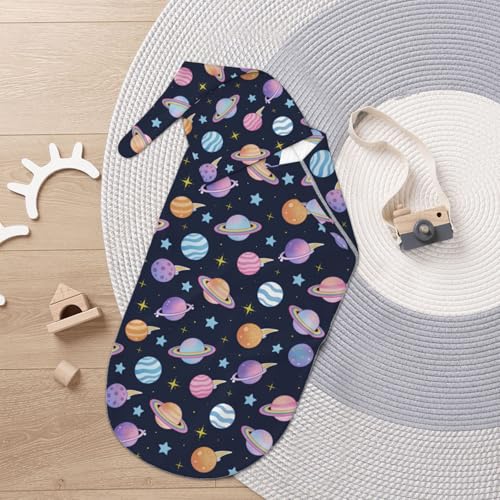 Image of Space Swaddle Blanket with Hat for Baby, Swaddling Space Planet Theme Baby Stuff