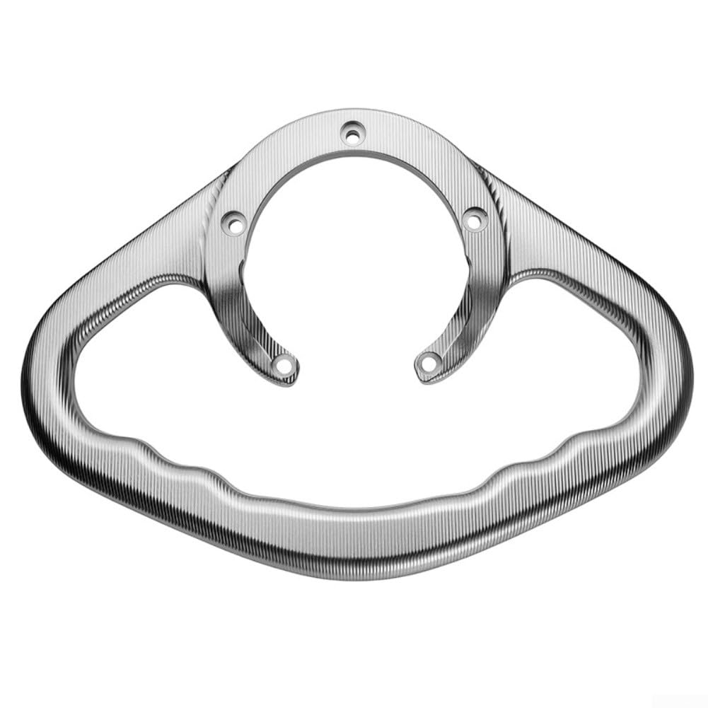 Maniglia per serbatoio carburante, per moto, adatta per BMW, Honda serie R, in lega di alluminio CNC, fornisce stabilità al passeggero e presa sicura (argento)
