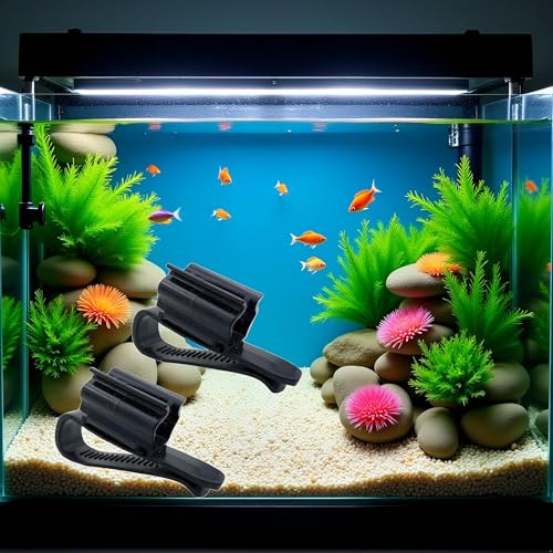 Image of 2Pcs Fish for Tank Mounting Clip Water Pipe Hose Holder Multifunction Adjustable Clamp for 0.31 inch inch-0.62 inch inch Dia Tub Aquarium Tube Holder, Aquarium Air Pump Accessories Aquarium Pumps and Filters (Black)