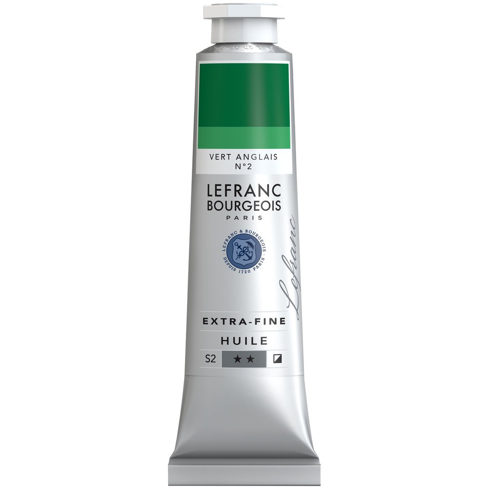Lefranc Bourgeois Extra-Fine Oil Paint, Artists Quality, Chrome Green Medium Deep, 40ml Tube