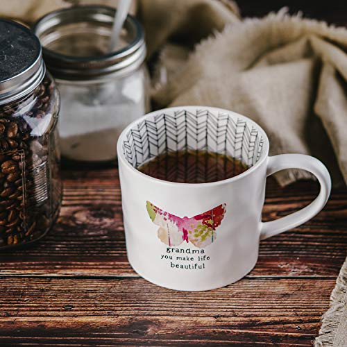 Taza de café stemless 16 oz con mariposa y rayas miniatura 6