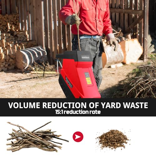 Powersmart DB6610-AIUS Electric Wood Chipper, Leaf Mulcher 15-Amp thumb #5