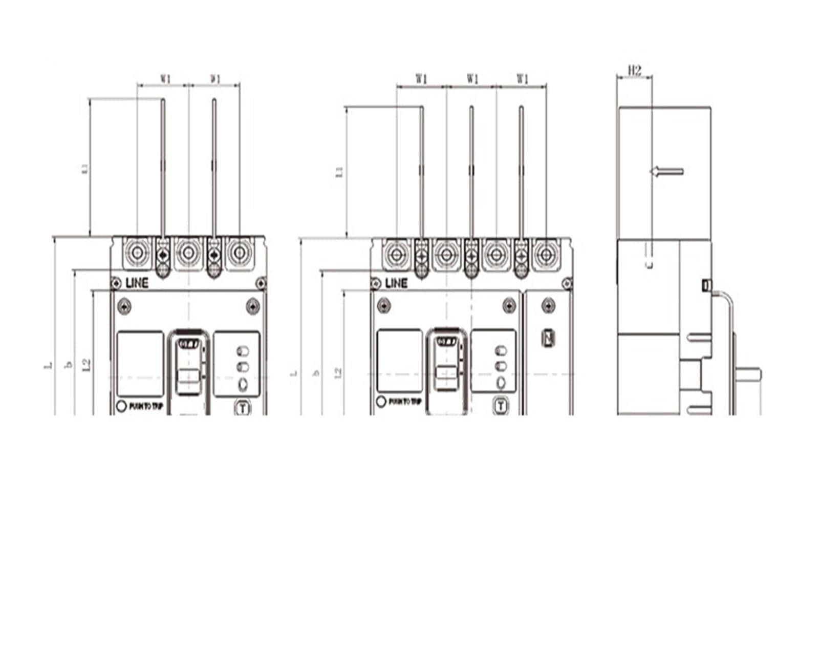 Interruttore automatico in scatola stampata CDM3L 100A 160A trifase quattro fili 3P con protezione differenziale 4P 250A Per la protezione dei circuiti(4p,125A)