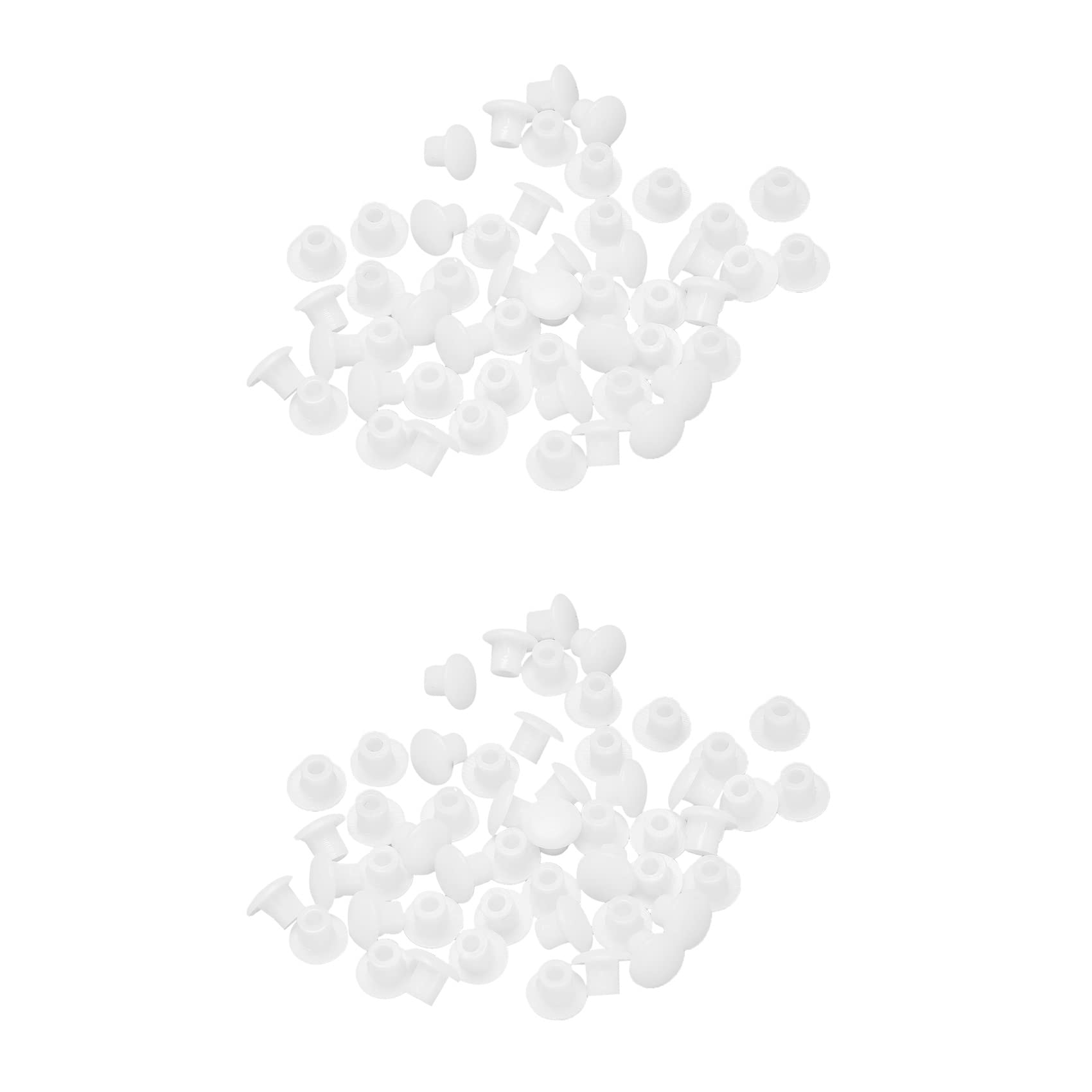 Jnchdghwa Plastic Round Shaped Cover Cap Lid White 100Pcs for 5mm Dia Hole